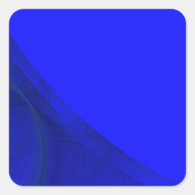 Royal Blue Fractal Background Square Sticker (Front)