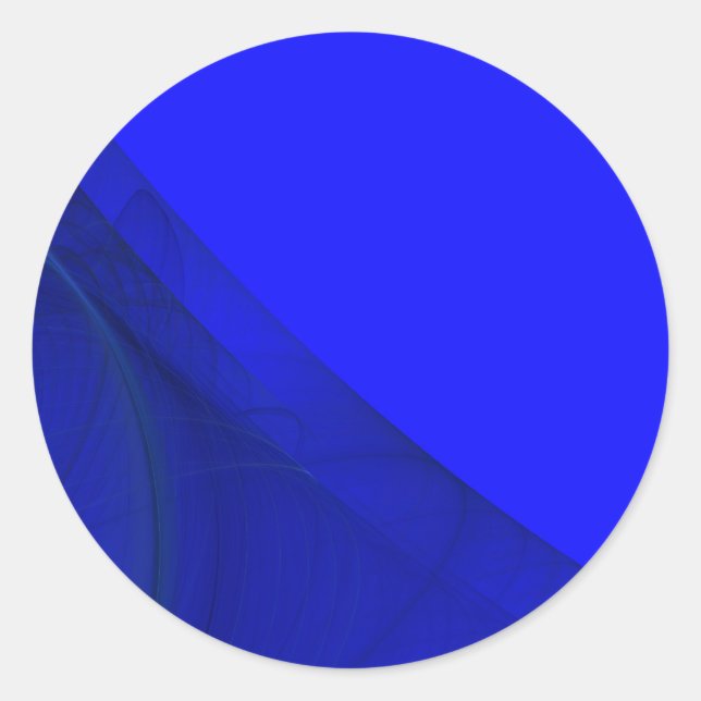 Royal Blue Fractal BackgroundRound Sticker (Front)