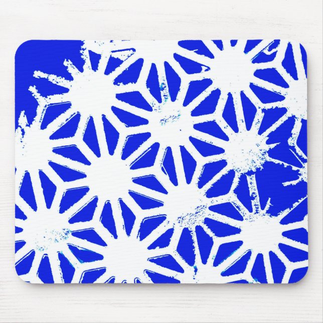 Royal blue geometric pattern mouse pad (Front)