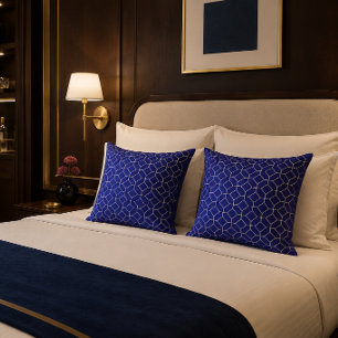 Royal Blue Geometric Throw Pillow Cushion