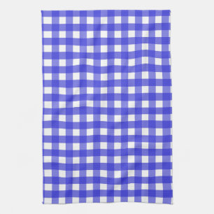 Royal blue gingham tea towel