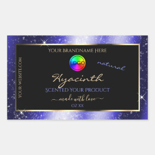 Royal Blue Glitter Frame Product Label with Logo