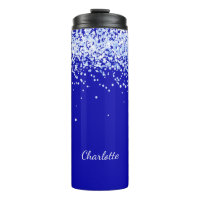 Royal blue glitter sparkles name script