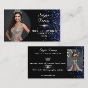 Royal Blue Glitz Pageant Business Card