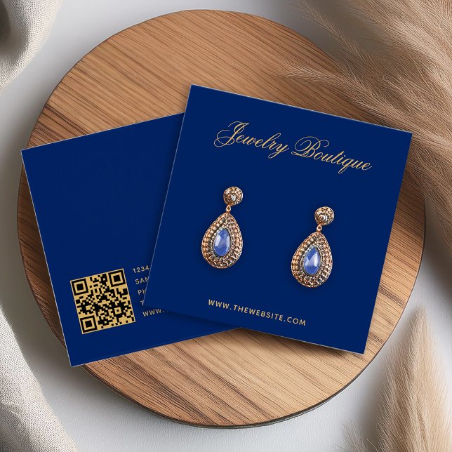 Royal Blue Gold Boutique Earring Display Card (Creator Uploaded)