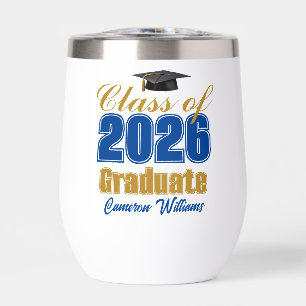 Royal Blue Gold Class of 2026 Custom Graduation