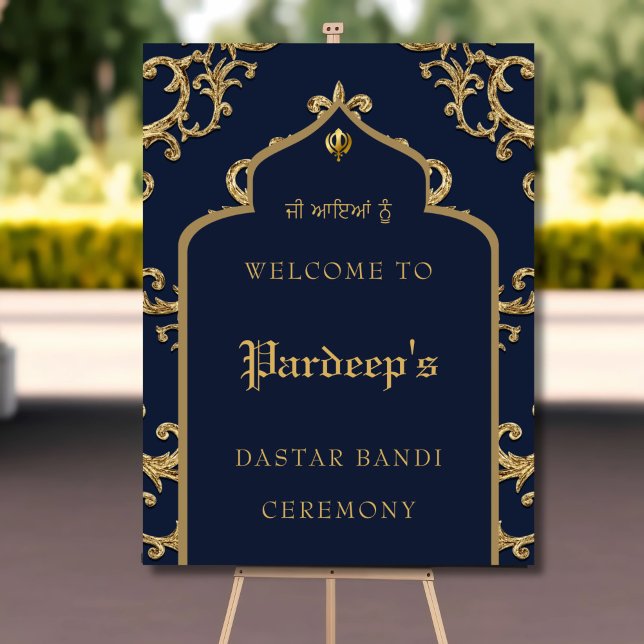 Royal Blue Gold Dastar bandi sign  (Creator Uploaded)