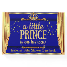 Royal Blue Gold Drapes Prince Baby Shower