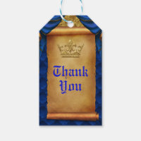 Royal Blue & Gold Drapes Scroll Wedding Favour