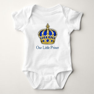 Royal Blue Gold Prince Crown Prince Baby Boy Bodysuit
