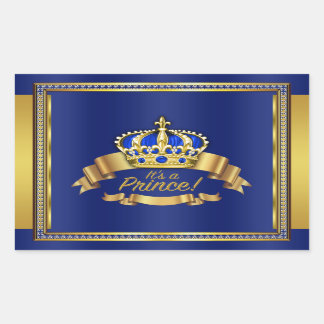 Royal Blue Gold Prince Water Bottle Label