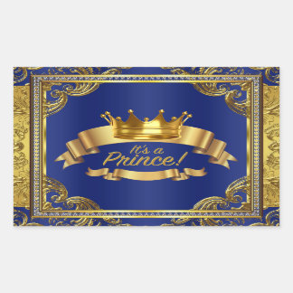 Royal Blue Gold Prince Water Bottle Labels