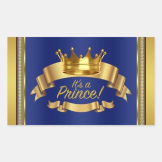 Royal Blue Gold Prince Water Bottle Labels