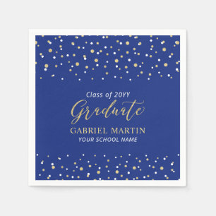 Royal Blue, Gold School Graduation Ceremony Party Napkin