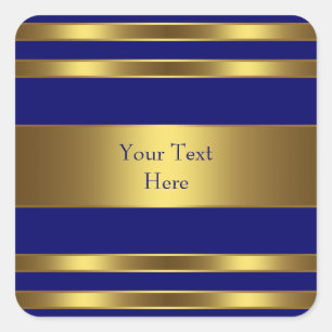Royal Blue Gold Square Sticker