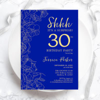 Royal Blue Gold Surprise 30th Birthday