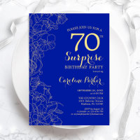 Royal Blue Gold Surprise 70th Birthday Party