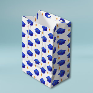  Royal Blue Graduation Cap High School Graduation Medium Gift Bag