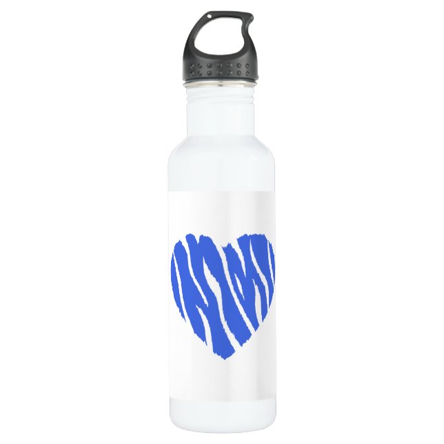 Royal Blue Heart 710 Ml Water Bottle (Front)