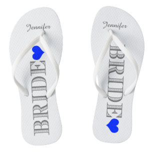 Royal Blue Heart Bride's Jandals