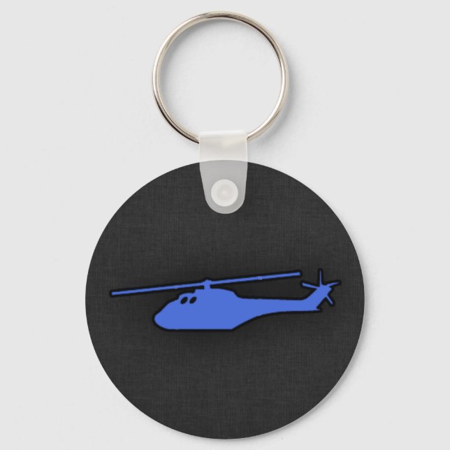 Royal Blue Helicopter Key Ring (Front)