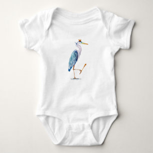 Royal Blue Heron Baby Bodysuit