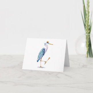 Royal Blue Heron Card