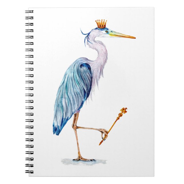 Royal Blue Heron Notebook (Front)