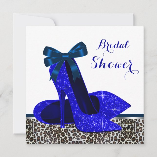Royal Blue High Heel Bridal Shower Invitation (Front)