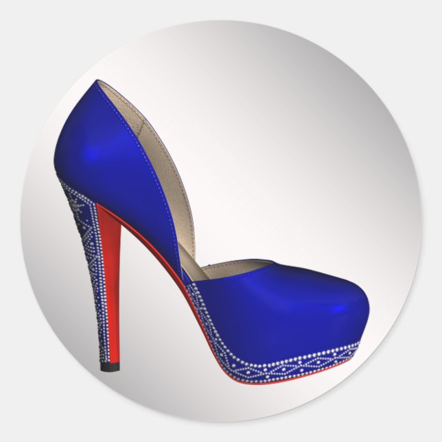 Royal Blue High Heel Shoe Stickers (Front)