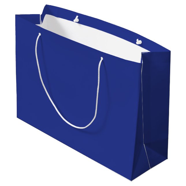 Royal Blue Holiday Elegance Large Gift Bag (Back Angled)