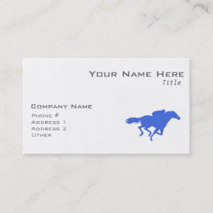 Royal Blue Horse Racing Business Card