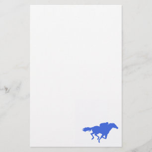 Royal Blue Horse Racing Stationery