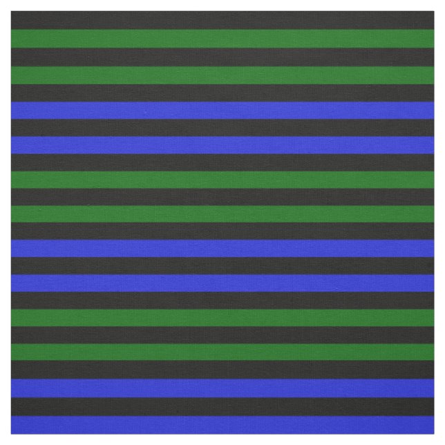 Royal blue, Island green, midnight black stipe Fabric (Swatch)