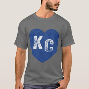 Royal Blue KC Blue Heart Kansas City Hearts I Love T-Shirt