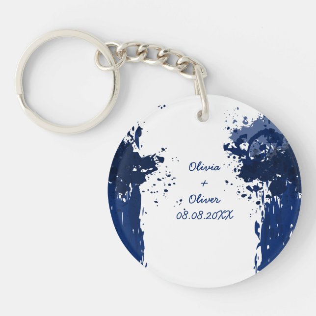 Royal Blue Keychain Wedding Favour (Front)