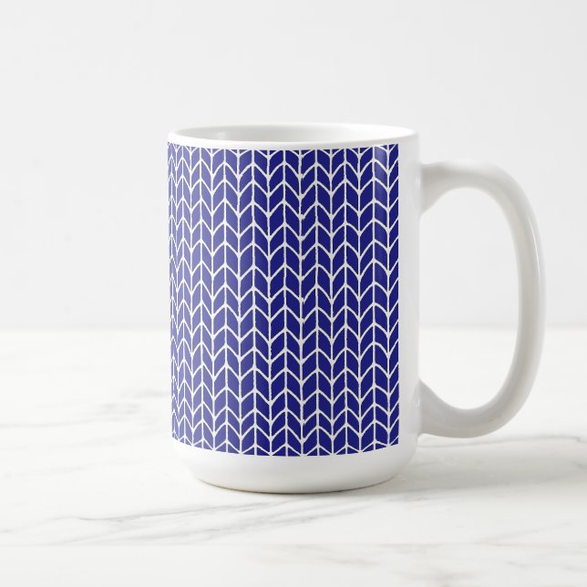 ROYAL BLUE KNIT Tall White Mug (Right)
