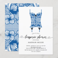 Royal Blue Lace Corset Bridal Lingerie Shower