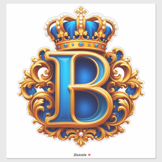 Royal Blue Letter B Monogram (Sheet)