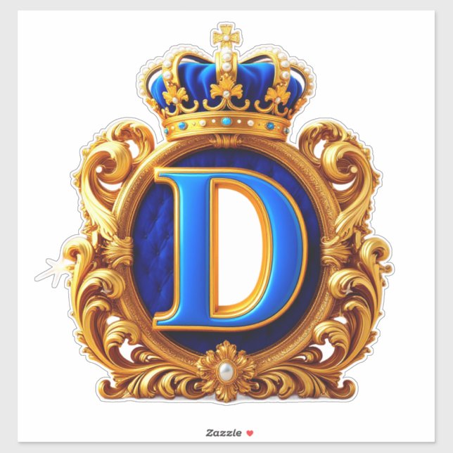 Royal Blue Letter D Monogram (Sheet)