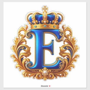 Royal Blue Letter E Monogram