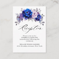 Royal Blue Lilac Purple Floral Wedding Reception E