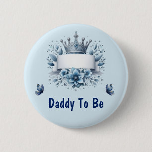 Royal Blue Little Prince Daddy To Be Button