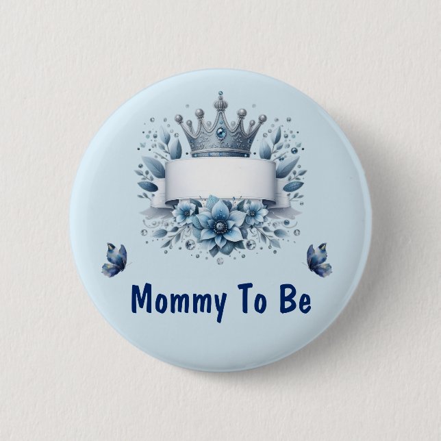 Royal Blue Little Prince Mummy To Be Button (Front)