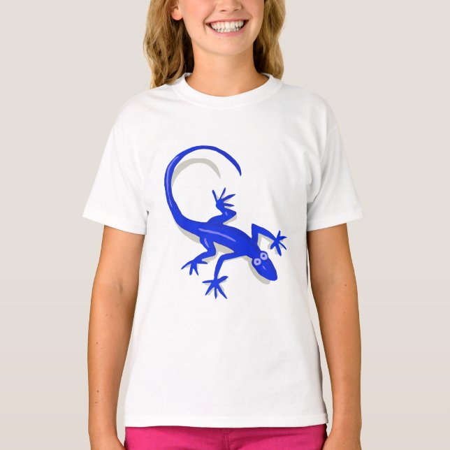 royal blue lizard kids shirt (Front)