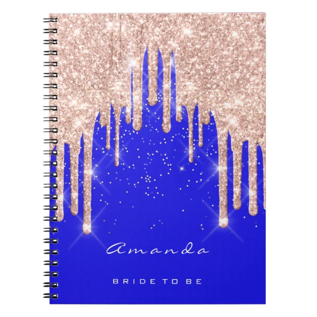 Royal Blue  Makeup Artist Bridal Shower Spark Notebook (Front)