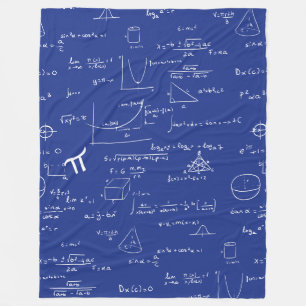 Royal Blue Math Equations Formulas Algebra Nerd Fleece Blanket
