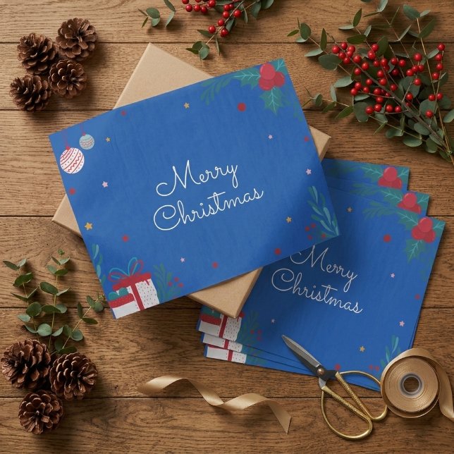 Royal Blue Merry Christmas Tissue Paper (Royal Blue Merry Christmas Tissue Paper
)
