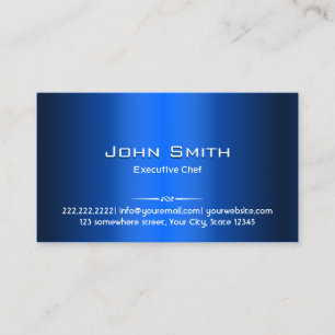 Royal Blue Metal Chef Business Card