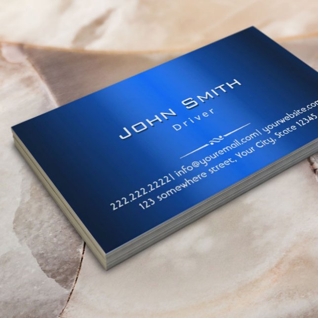 Royal Blue Metal Driver Business Card (Creator Uploaded)